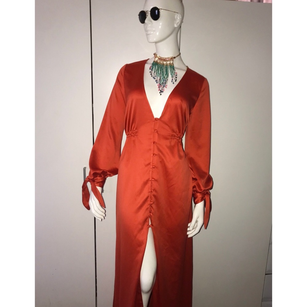 Red orange maxi dress